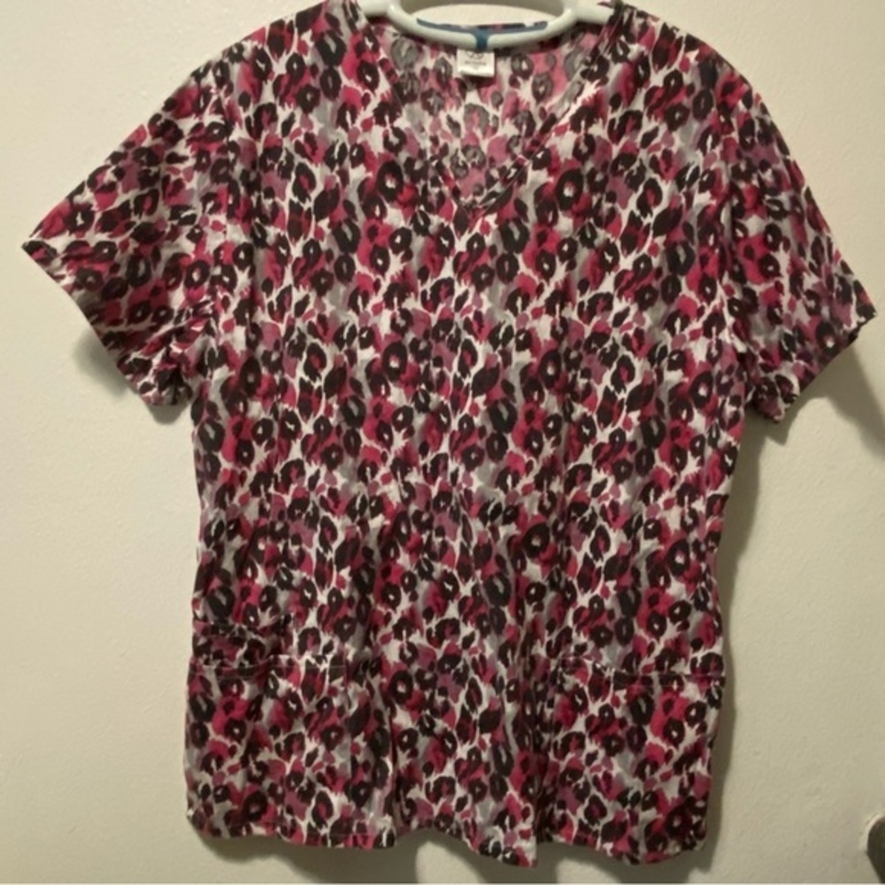 Bobbie Brooks Shirt Top Women’s Size‎ 2X Elastic Pink Black Cotton